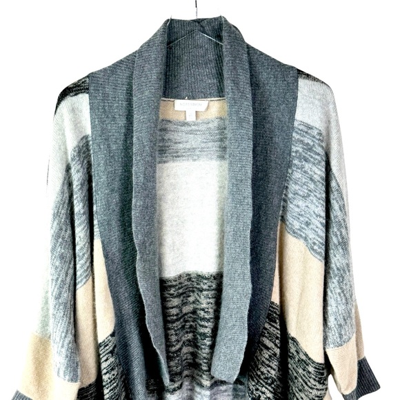 Nordstrom Collection 100% Cashmere Open Cardigan Sweater Gray Women's Size M/L - Picture 6 of 9
